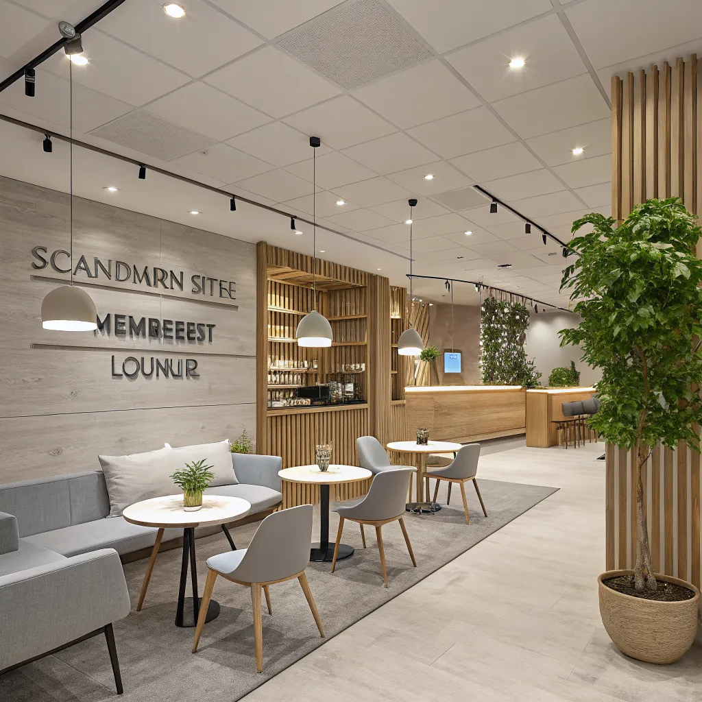 Scandinavian style membership lounge